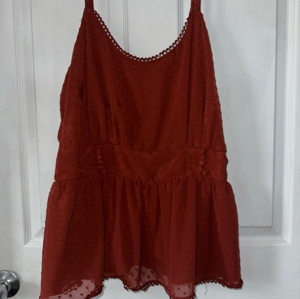 Torrid Brick Red Empire Waist Tank Top